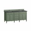 James Martin Vanities Brittany 72in Double Vanity, Smokey Celadon w/ 3 CM Charcoal Soapstone Top 650-V72-SC-3CSP